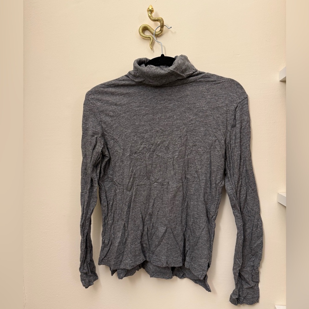 Madewell Gray Turtleneck Long Sleeve Top